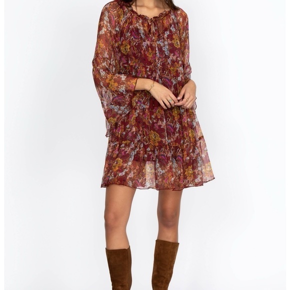 Johnny Was Short Silk Mini Dress Size S - Picture 2 of 2